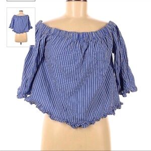 🔥Velvet Heart off shoulder stripy top